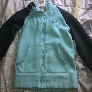 Blue and gray nike sweater